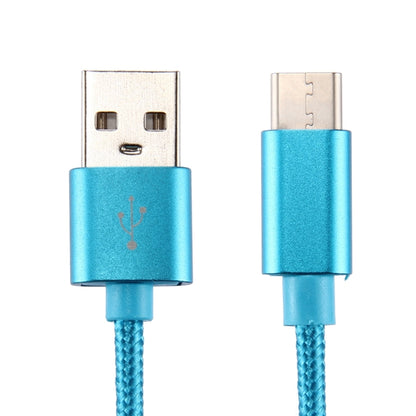 Knit Texture USB to USB-C / Type-C Data Sync Charging Cable, Cable Length: 1m, 3A Total Output, 2A Transfer Data(Blue) - USB-C & Type-C Cable by PMC Jewellery | Online Shopping South Africa | PMC Jewellery | Buy Now Pay Later Mobicred