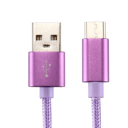 Knit Texture USB to USB-C / Type-C Data Sync Charging Cable, Cable Length: 1m, 3A Total Output, 2A Transfer Data(Purple) - USB-C & Type-C Cable by PMC Jewellery | Online Shopping South Africa | PMC Jewellery | Buy Now Pay Later Mobicred