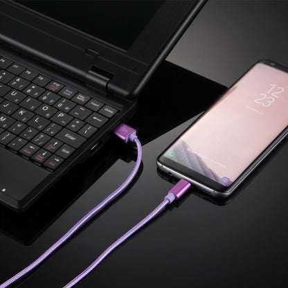 Knit Texture USB to USB-C / Type-C Data Sync Charging Cable, Cable Length: 1m, 3A Total Output, 2A Transfer Data(Purple) - USB-C & Type-C Cable by PMC Jewellery | Online Shopping South Africa | PMC Jewellery | Buy Now Pay Later Mobicred