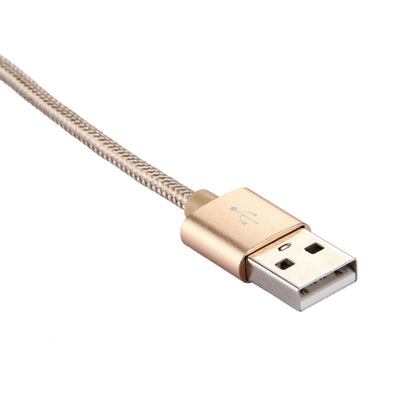 Knit Texture USB to USB-C / Type-C Data Sync Charging Cable, Cable Length: 2m, 3A Output(Gold) - USB-C & Type-C Cable by PMC Jewellery | Online Shopping South Africa | PMC Jewellery | Buy Now Pay Later Mobicred