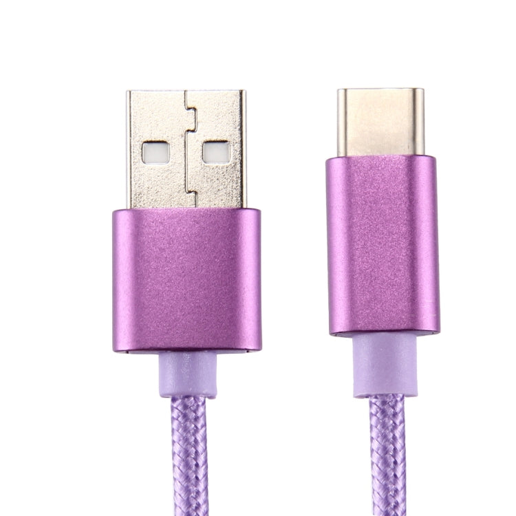 Knit Texture USB to USB-C / Type-C Data Sync Charging Cable, Cable Length: 2m, 3A Output(Purple) - USB-C & Type-C Cable by PMC Jewellery | Online Shopping South Africa | PMC Jewellery | Buy Now Pay Later Mobicred