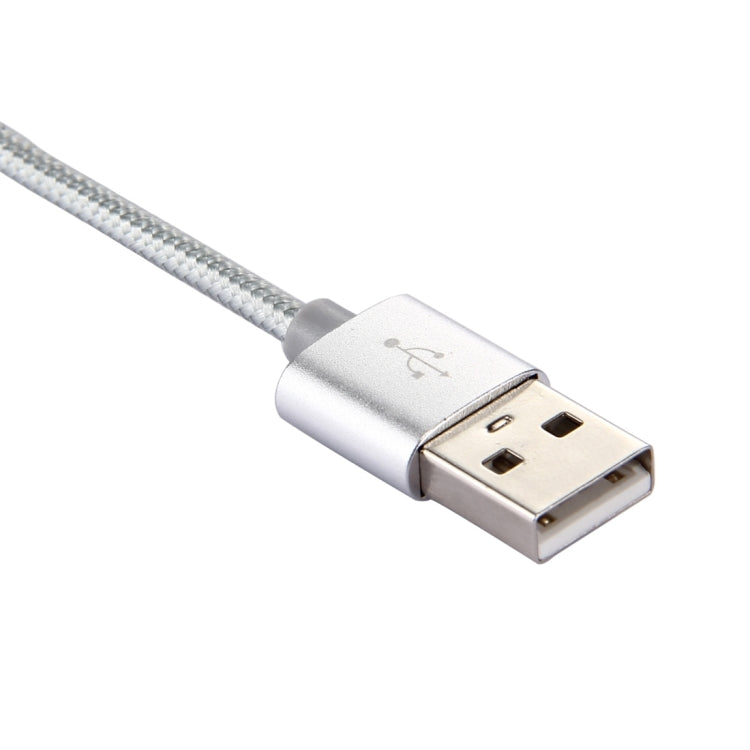 Knit Texture USB to USB-C / Type-C Data Sync Charging Cable, Cable Length: 2m, 3A Output(Silver) - USB-C & Type-C Cable by PMC Jewellery | Online Shopping South Africa | PMC Jewellery | Buy Now Pay Later Mobicred