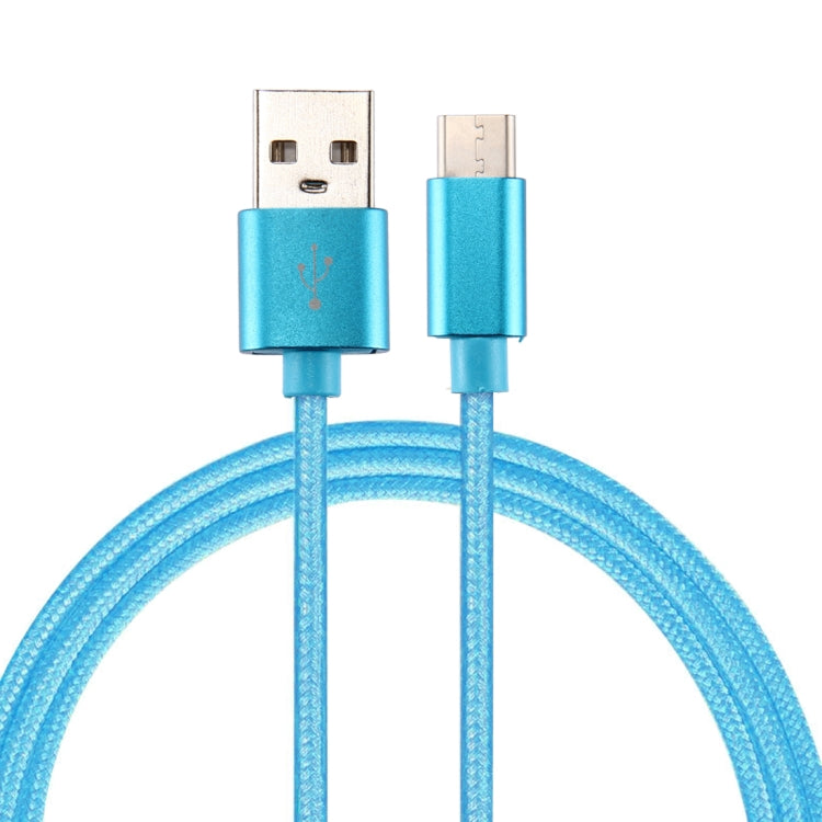 Knit Texture USB to USB-C / Type-C Data Sync Charging Cable, Cable Length: 3m, 3A Total Output, 2A Transfer Data(Blue) - USB-C & Type-C Cable by PMC Jewellery | Online Shopping South Africa | PMC Jewellery | Buy Now Pay Later Mobicred