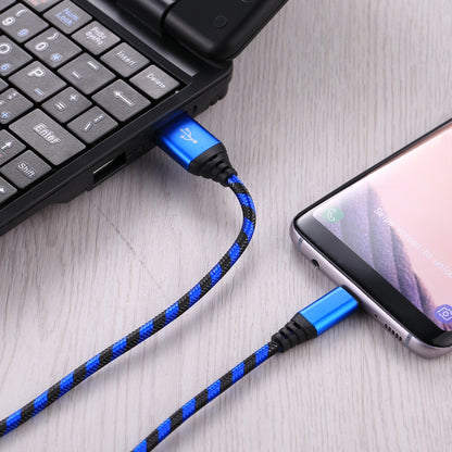 1m USB to USB-C / Type-C Nylon Weave Style Data Sync Charging Cable(Blue) - USB-C & Type-C Cable by PMC Jewellery | Online Shopping South Africa | PMC Jewellery | Buy Now Pay Later Mobicred