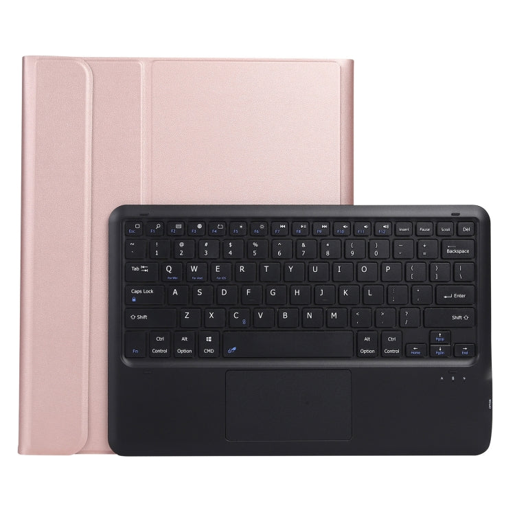 A970-A Splittable Bluetooth Keyboard Leather Tablet Case for Samsung Galaxy Tab S8+ / S7 FE T730 / S7+ T970 / T975, with Touchpad & Holder(Rose Gold) - Samsung Keyboard by PMC TechLife | Online Shopping South Africa | PMC TechLife