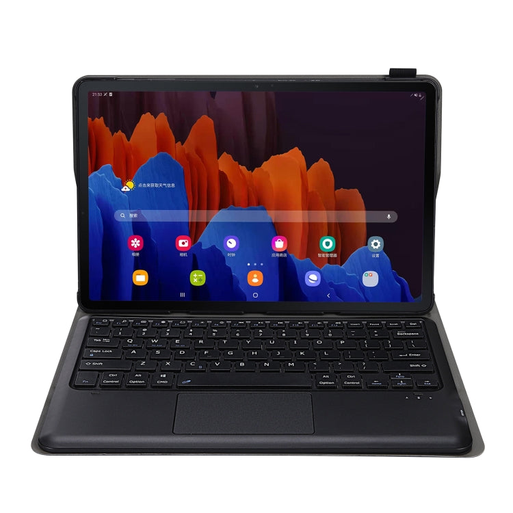 A970-A Splittable Bluetooth Keyboard Leather Tablet Case for Samsung Galaxy Tab S8+ / S7 FE T730 / S7+ T970 / T975, with Touchpad & Holder(Rose Gold) - Samsung Keyboard by PMC TechLife | Online Shopping South Africa | PMC TechLife