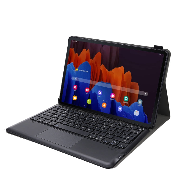 A970-A Splittable Bluetooth Keyboard Leather Tablet Case for Samsung Galaxy Tab S8+ / S7 FE T730 / S7+ T970 / T975, with Touchpad & Holder(Rose Gold) - Samsung Keyboard by PMC TechLife | Online Shopping South Africa | PMC TechLife
