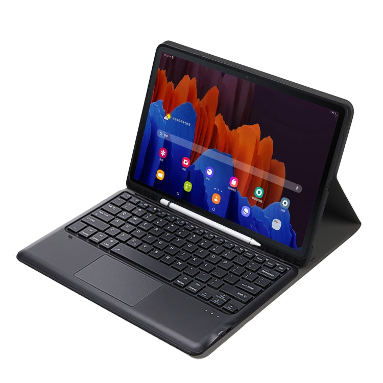 A970B-A Splittable Bluetooth Keyboard Leather Tablet Case for Samsung Galaxy Tab S7 FE T730 T736  & S7+ T970 T975, with Touchpad & Pen Slot & & Holder (Gold) - Samsung Keyboard by PMC TechLife | Online Shopping South Africa | PMC TechLife