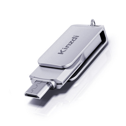 Kinzdi 64GB USB + Type-C Interface Metal Twister Flash Disk V8 (Silver) - USB Flash Drives by Kinzdi | Online Shopping South Africa | PMC Jewellery | Buy Now Pay Later Mobicred