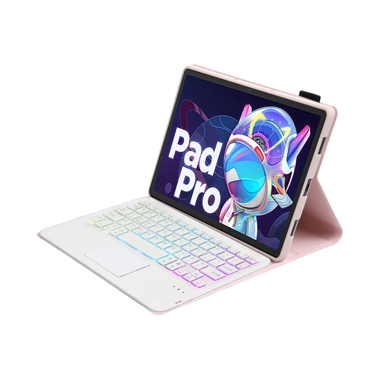 AM20-AS Lambskin Texture Backlight Bluetooth Touch Keyboard Leather Tablet Case For Lenovo Xiaoxin Pad 2022 10.6 inch/Tab M10 Plus 10.6 3rd Gen 2022(Pink) - Lenovo Keyboard by PMC TechLife | Online Shopping South Africa | PMC TechLife