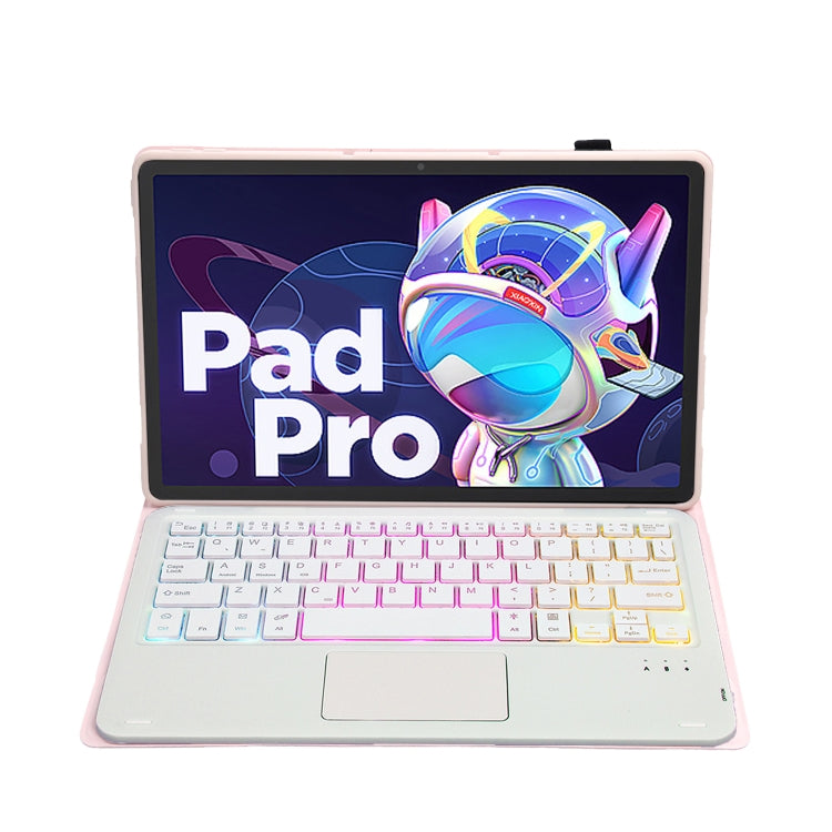 AM20-AS Lambskin Texture Backlight Bluetooth Touch Keyboard Leather Tablet Case For Lenovo Xiaoxin Pad 2022 10.6 inch/Tab M10 Plus 10.6 3rd Gen 2022(Pink) - Lenovo Keyboard by PMC TechLife | Online Shopping South Africa | PMC TechLife