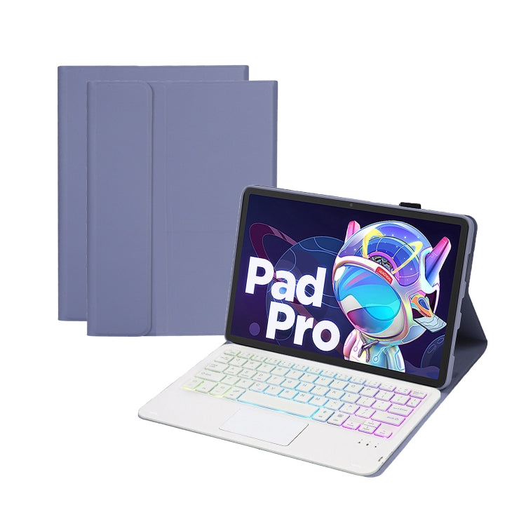 AM20-AS Lambskin Texture Backlight Bluetooth Touch Keyboard Leather Tablet Case For Lenovo Xiaoxin Pad 2022 10.6 inch/Tab M10 Plus 10.6 3rd Gen 2022(Purple) - Lenovo Keyboard by PMC TechLife | Online Shopping South Africa | PMC TechLife