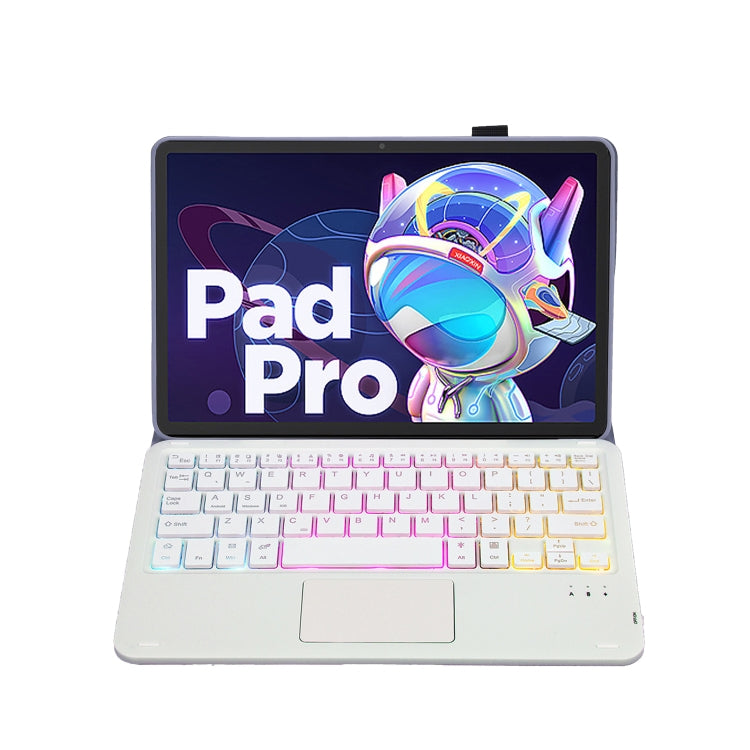 AM20-AS Lambskin Texture Backlight Bluetooth Touch Keyboard Leather Tablet Case For Lenovo Xiaoxin Pad 2022 10.6 inch/Tab M10 Plus 10.6 3rd Gen 2022(Purple) - Lenovo Keyboard by PMC TechLife | Online Shopping South Africa | PMC TechLife