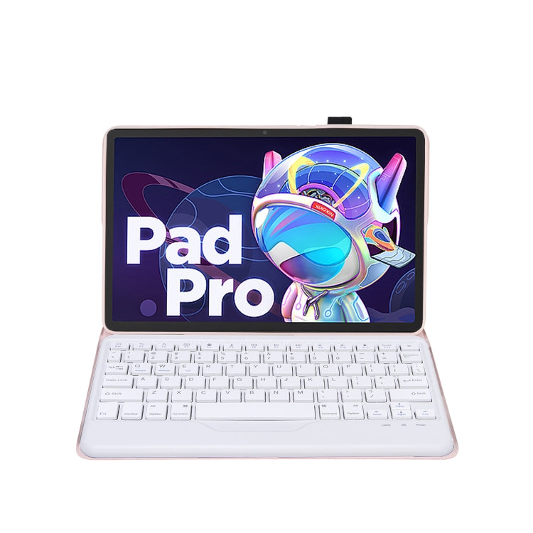 AM20-B Lambskin Texture Ultra-thin Bluetooth Keyboard Leather Tablet Case For Lenovo Xiaoxin Pad 2022 10.6 inch/Tab M10 Plus 10.6 3rd Gen 2022(Pink) - Lenovo Keyboard by PMC TechLife | Online Shopping South Africa | PMC TechLife | Buy Now Pay Later Mobicred