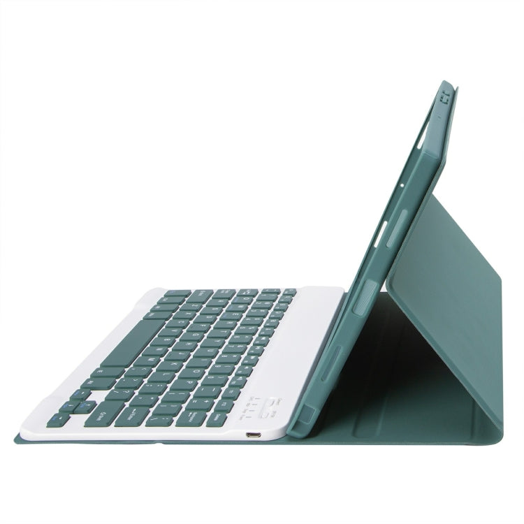 For iPad 10th Gen 10.9 2022 A10B Lambskin Texture Ultra-thin Bluetooth Keyboard Leather Tablet Case with Pen Slot(Dark Green) - Universal by PMC TechLife | Online Shopping South Africa | PMC TechLife