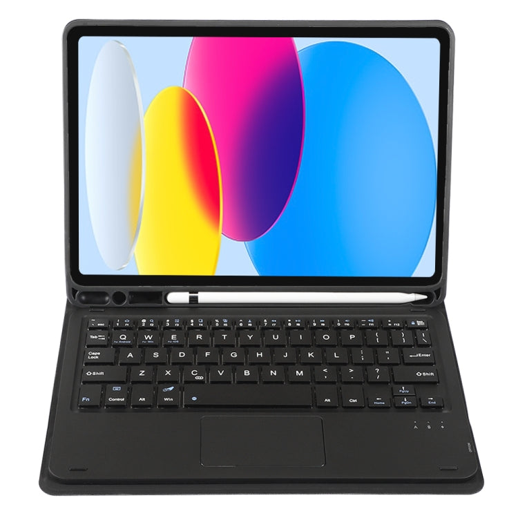 For iPad 11 2025 / 10th Gen 10.9 2022 A10B-A Lambskin Texture Bluetooth Touch Keyboard Leather Tablet Case with Pen Slot(Black) - Universal by PMC TechLife | Online Shopping South Africa | PMC TechLife | Buy Now Pay Later Mobicred