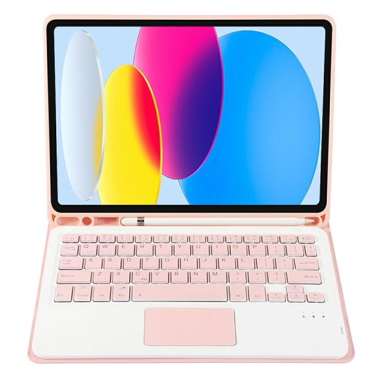 For iPad 10th Gen 10.9 2022 A10B-A Lambskin Texture Bluetooth Touch Keyboard Leather Tablet Case with Pen Slot (Pink) - Universal by PMC TechLife | Online Shopping South Africa | PMC TechLife