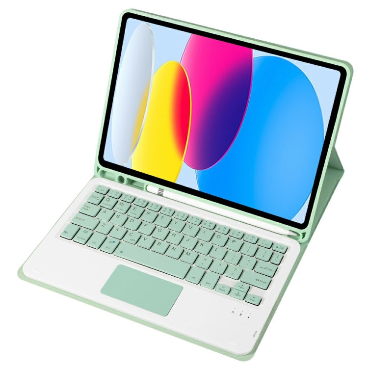 For iPad 10th Gen 10.9 2022 A10B-A Lambskin Texture Bluetooth Touch Keyboard Leather Tablet Case with Pen Slot (Green) - Universal by PMC TechLife | Online Shopping South Africa | PMC TechLife