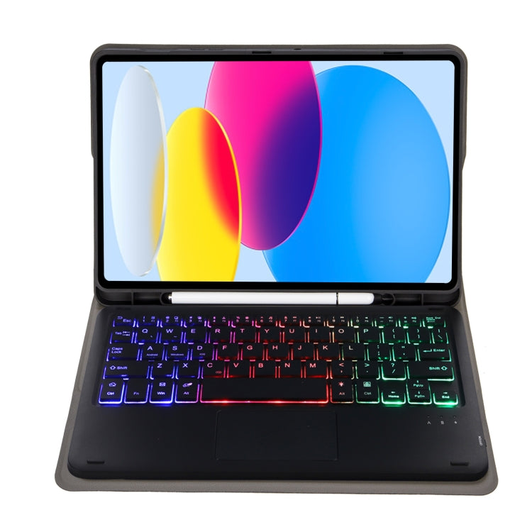 For iPad 11 2025 / 10th Gen 10.9 2022 A10B-AS Lambskin Texture Backlight Bluetooth Touch Keyboard Leather Tablet Case with Pen Slot(Dark Blue) - free shipping - PMC TechLife - Order now!