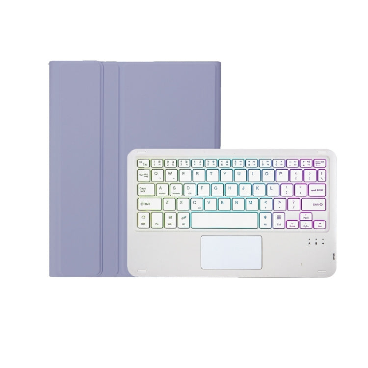 For iPad 10th Gen 10.9 2022 A10B-AS Lambskin Texture Backlight Bluetooth Touch Keyboard Leather Tablet Case with Pen Slot (Purple) - Universal by PMC TechLife | Online Shopping South Africa | PMC TechLife