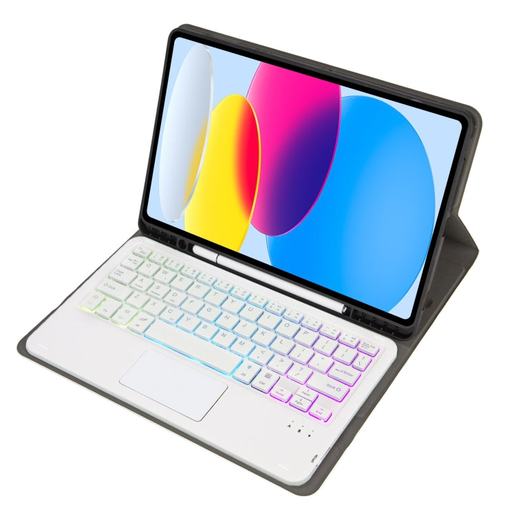 For iPad 11 2025 / 10th Gen 10.9 2022 A10B-AS Lambskin Texture Backlight Bluetooth Touch Keyboard Leather Tablet Case with Pen Slot(Rose Gold) - Universal by PMC TechLife | Online Shopping South Africa | PMC TechLife | Buy Now Pay Later Mobicred