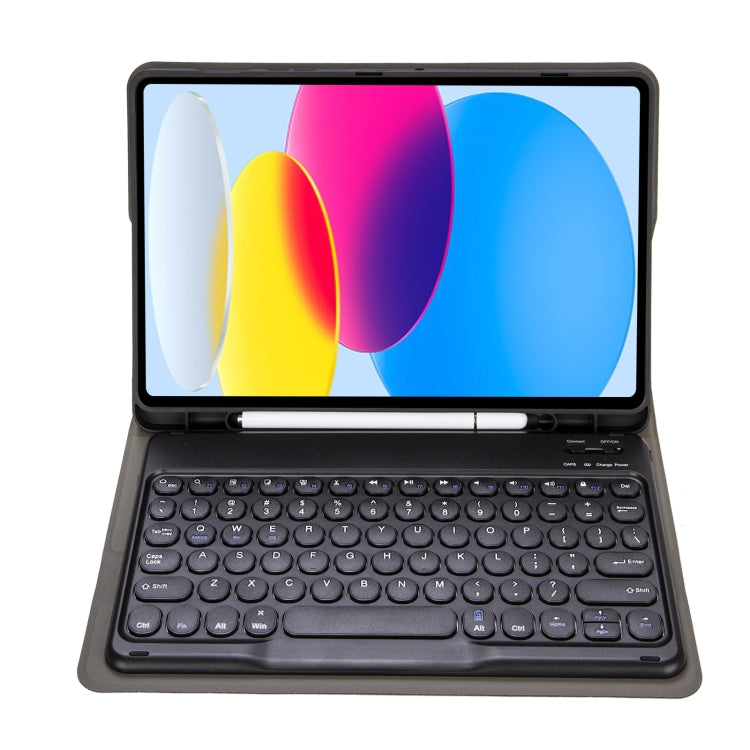 For iPad 10th Gen 10.9 2022 YA10B Lambskin Texture Bluetooth Keyboard Leather Tablet Case with Pen Slot(Dark Blue) - Universal by PMC TechLife | Online Shopping South Africa | PMC TechLife