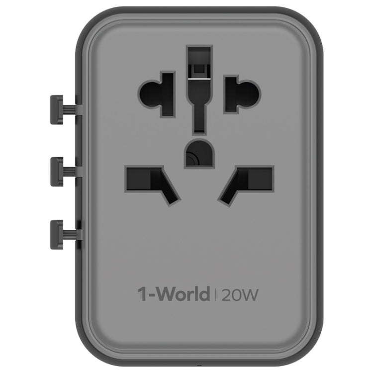 MOMAX UA11 1-World 20W PD Global Travel Fast Charger Power Adapter(Black) - Plug Adaptor by MOMAX | Online Shopping South Africa | PMC Jewellery | Buy Now Pay Later Mobicred