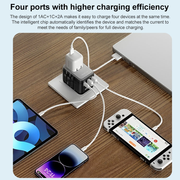 MOMAX UA11 1-World 20W PD Global Travel Fast Charger Power Adapter(Blue) - Plug Adaptor by MOMAX | Online Shopping South Africa | PMC Jewellery | Buy Now Pay Later Mobicred