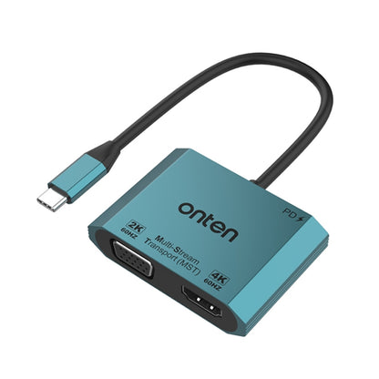 Onten M205 3 in 1 Type-C to HDMI+VGA+PD Fast Charge Video Converter (Green) - Adapter by Onten | Online Shopping South Africa | PMC Jewellery | Buy Now Pay Later Mobicred