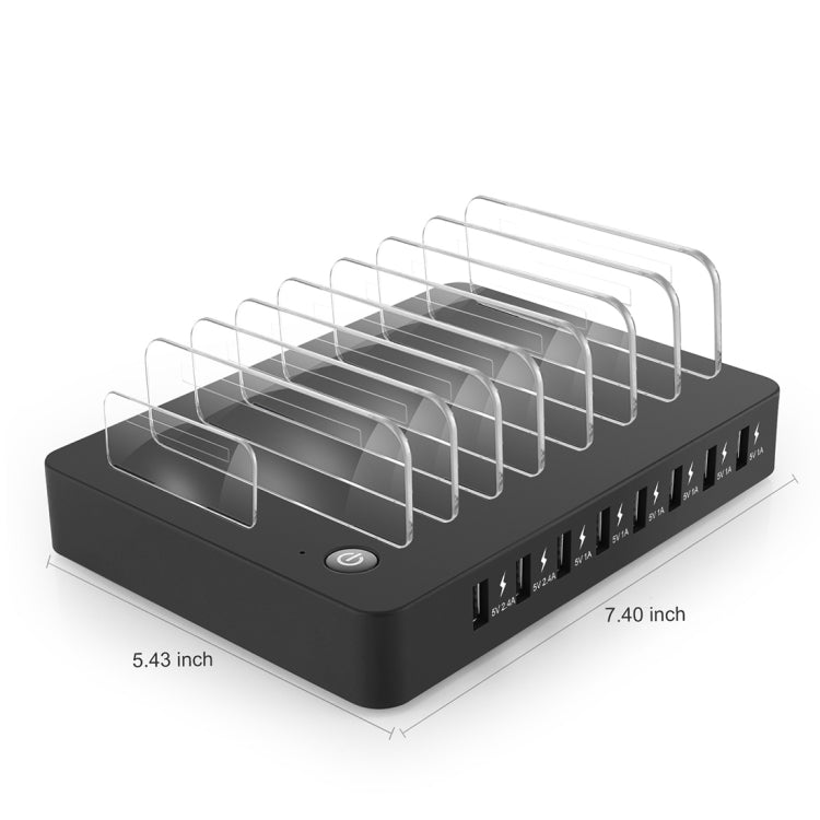 006L Multi-function 50W DC5V/10A (Max) Output (Low Power) 8 Ports USB Detachable Charging Station Smart Charger(Black) - Multifunction Charger by PMC Jewellery | Online Shopping South Africa | PMC Jewellery | Buy Now Pay Later Mobicred