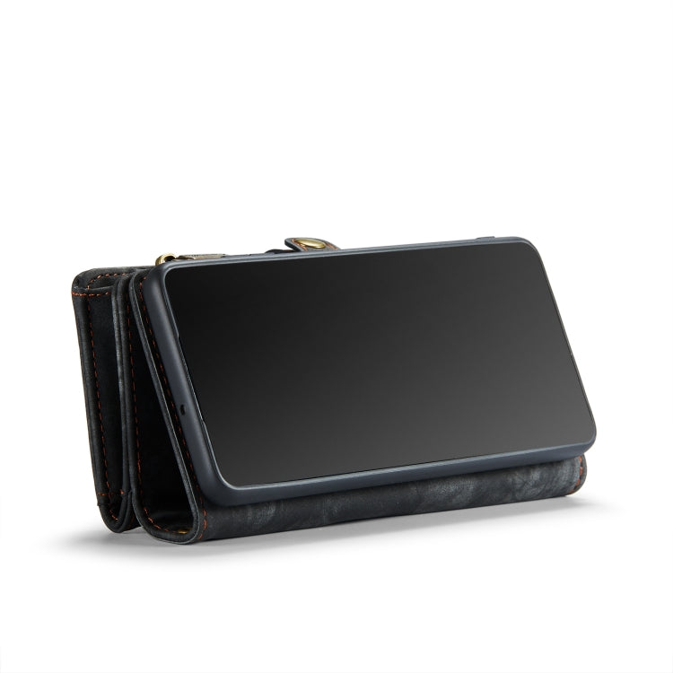 CaseMe-008 Detachable Multifunctional Retro Frosted Horizontal Flip Leather Case for Galaxy A20 / M10S, with Card Slot & Holder & Zipper Wallet & Photo Frame(Black) - free shipping - PMC Jewellery - Order now!