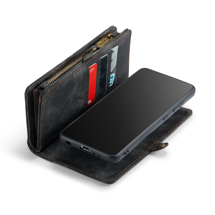 CaseMe-008 Detachable Multifunctional Retro Frosted Horizontal Flip Leather Case for Galaxy A20 / M10S, with Card Slot & Holder & Zipper Wallet & Photo Frame(Black) - free shipping - PMC Jewellery - Order now!