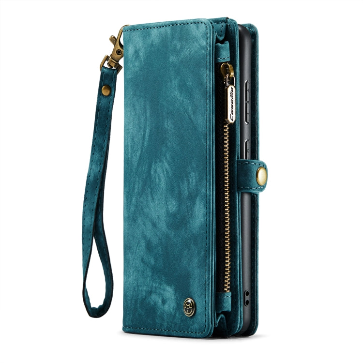 CaseMe-008 Detachable Multifunctional Retro Frosted Horizontal Flip Leather Case for Galaxy A20 / M10S, with Card Slot & Holder & Zipper Wallet & Photo Frame(Blue) - free shipping - PMC Jewellery - Order now!
