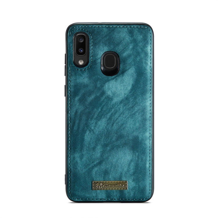 CaseMe-008 Detachable Multifunctional Retro Frosted Horizontal Flip Leather Case for Galaxy A20 / M10S, with Card Slot & Holder & Zipper Wallet & Photo Frame(Blue) - free shipping - PMC Jewellery - Order now!