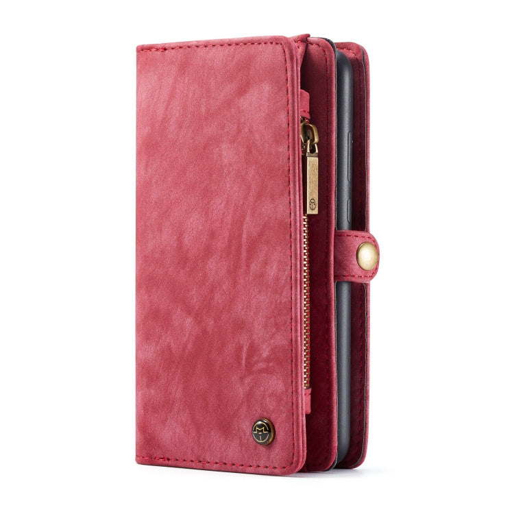 CaseMe-008 Detachable Multifunctional Retro Frosted Horizontal Flip Leather Case for Galaxy A50, with Card Slot & Holder & Zipper Wallet & Photo Frame(Red) - Galaxy Phone Cases by CaseMe | Online Shopping South Africa | PMC Jewellery | Buy Now Pay Later Mobicred