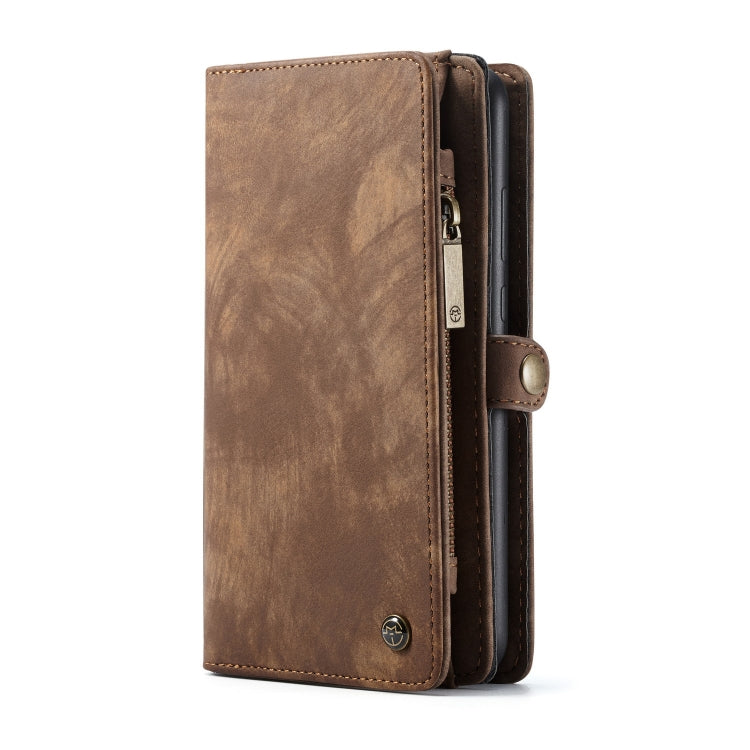 CaseMe-008 Detachable Multifunctional Retro Frosted Horizontal Flip Leather Case for Galaxy A50, with Card Slot & Holder & Zipper Wallet & Photo Frame(Brown) - Galaxy Phone Cases by CaseMe | Online Shopping South Africa | PMC Jewellery | Buy Now Pay Later Mobicred
