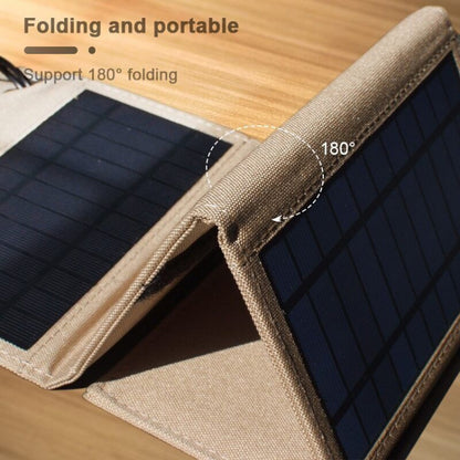 7W Monocrystalline Silicon Foldable Solar Panel Outdoor Charger with 5V Dual USB Ports (Black) - Charger by PMC Jewellery | Online Shopping South Africa | PMC Jewellery | Buy Now Pay Later Mobicred