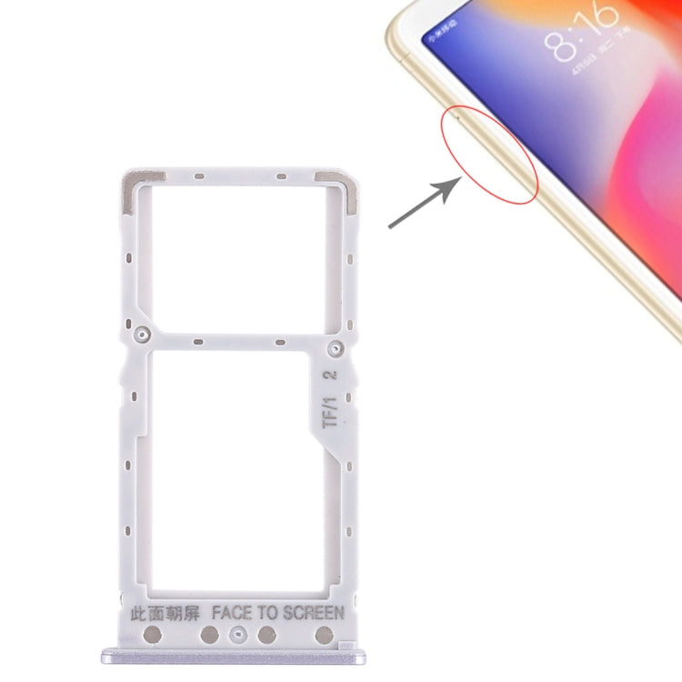 SIM Card Tray + SIM Card Tray / Micro SD Card Tray for Xiaomi Redmi 6 / Redmi 6A(Silver) - Card Tray by PMC Jewellery | Online Shopping South Africa | PMC Jewellery