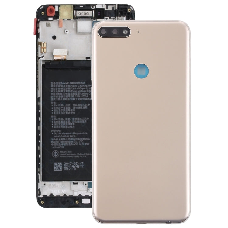 Back Cover with Side Keys for Huawei Y7 (2018)(Gold) - Back Cover by PMC Jewellery | Online Shopping South Africa | PMC Jewellery | Buy Now Pay Later Mobicred