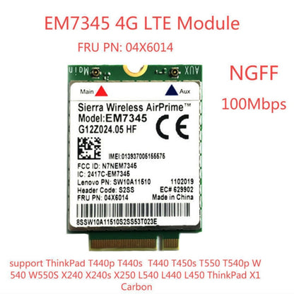 EM7345 4G Module NGFF M.2 WWAN Card 04 x 6014 4G LTE / HSPA + 42Mbps Card for Lenovo IBM / ThinkPad T450 / X240 - Add-on Cards by PMC Jewellery | Online Shopping South Africa | PMC Jewellery