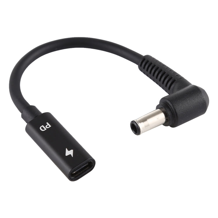 DP 5.0 x 1.0mm to Type-C Female Power Adapter Charger Cable(Black) - Universal Power Adapter by PMC Jewellery | Online Shopping South Africa | PMC Jewellery | Buy Now Pay Later Mobicred