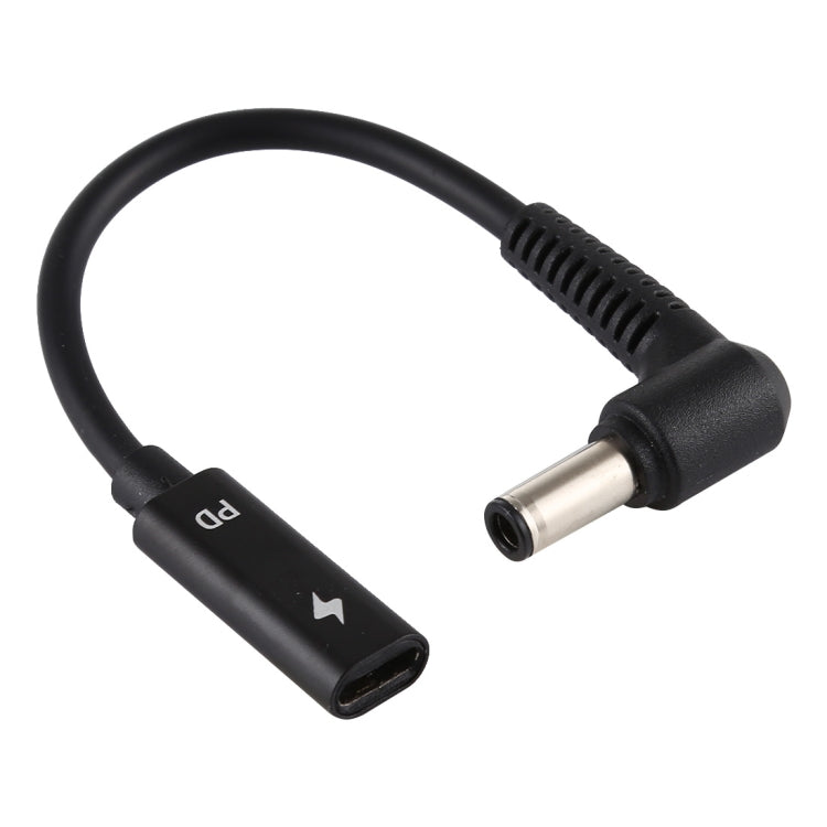 DP 6.0 x 0.6mm to Type-C Female Power Adapter Charger Cable (Black) - Universal Power Adapter by PMC TechLife | Online Shopping South Africa | PMC TechLife | Buy Now Pay Later Mobicred