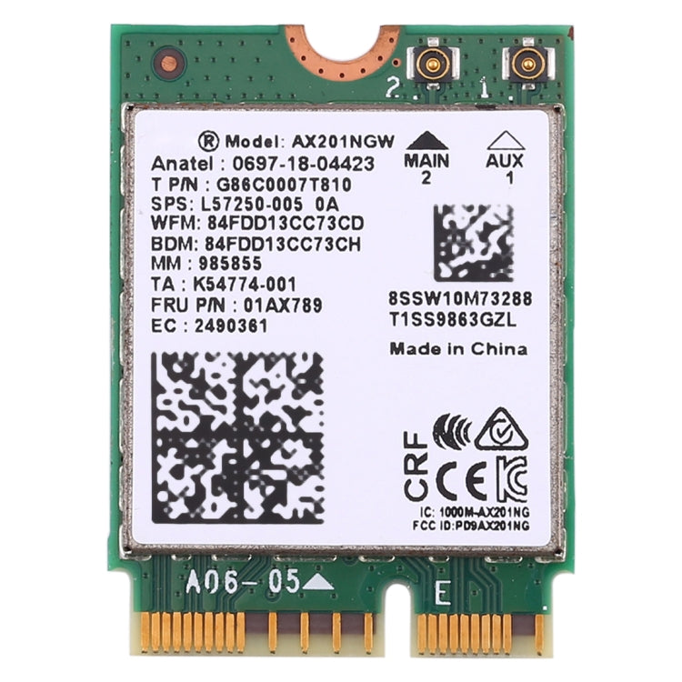 AX201 Bluetooth 5.0 Dual Band 2.4G/5G Wireless NGFF Wifi Card AX201NGW 802.11 ac/ax 2.4Gbps Wlan Adapter - USB Network Adapter by PMC TechLife | Online Shopping South Africa | PMC TechLife