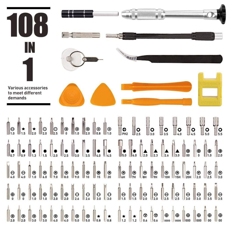 108 in 1 S2 Tool Steel Precision Screwdriver Nutdriver Bit Repair Tools Kit - Screwdriver Set by JIAFA | Online Shopping South Africa | PMC Jewellery | Buy Now Pay Later Mobicred