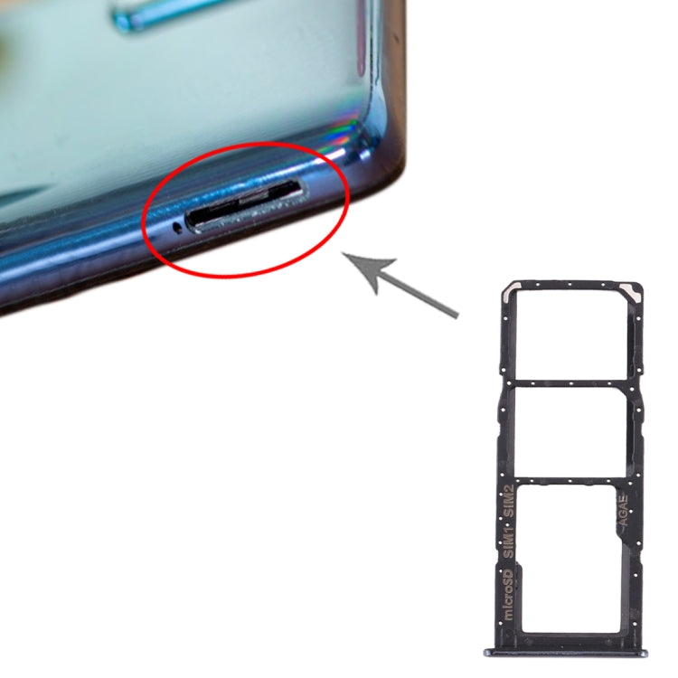 For Samsung Galaxy A71 SIM Card Tray + SIM Card Tray + Micro SD Card Tray (Black) - free shipping - PMc TechLife - Order now!