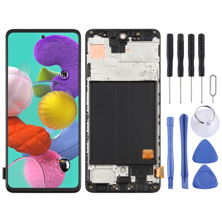 Original Super AMOLED LCD Screen for Galaxy A51 4G Digitizer Full Assembly with Frame (Black) - free shipping - PMc TechLife - Order now!
