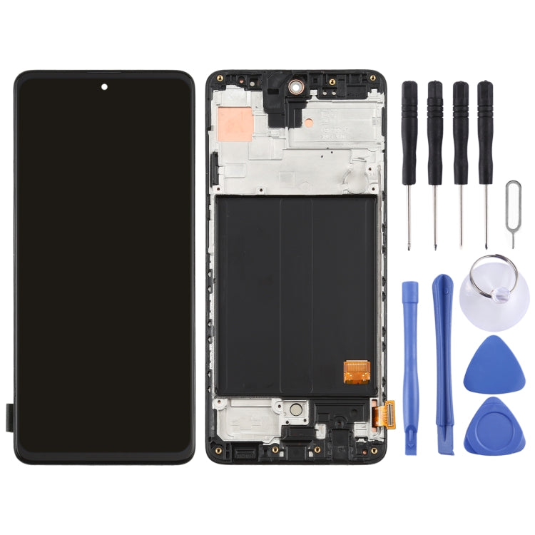 Original Super AMOLED LCD Screen for Galaxy A51 4G Digitizer Full Assembly with Frame (Black) - free shipping - PMc TechLife - Order now!
