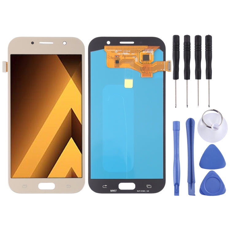 OLED LCD Screen for Galaxy A7 (2017), A720F, A720F/DS with Digitizer Full Assembly (Gold) - free shipping - PMc TechLife - Order now!