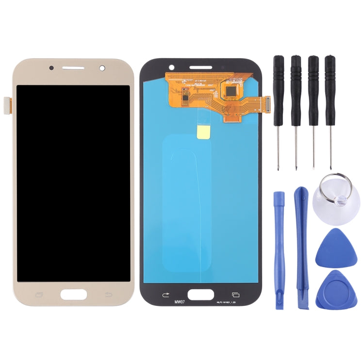 OLED LCD Screen for Galaxy A7 (2017), A720F, A720F/DS with Digitizer Full Assembly (Gold) - free shipping - PMc TechLife - Order now!
