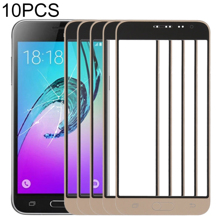 For Samsung Galaxy J3 (2016) / J320FN / J320F / J320G / J320M / J320A / J320V / J320P 10pcs Front Screen Outer Glass Lens (Gold) - free shipping - PMc TechLife - Order now!